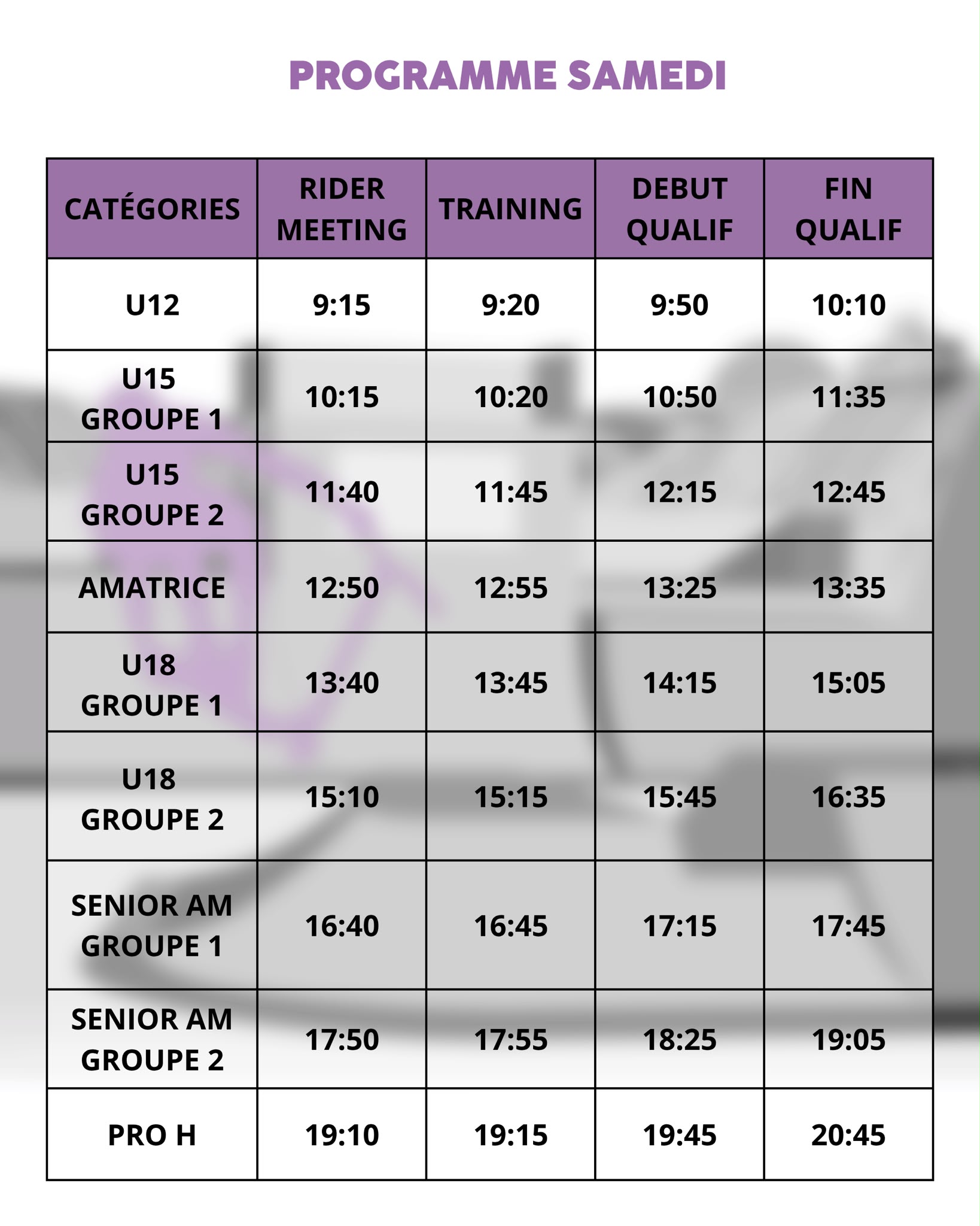 Programme samedi Bellegrave Scooter Contest