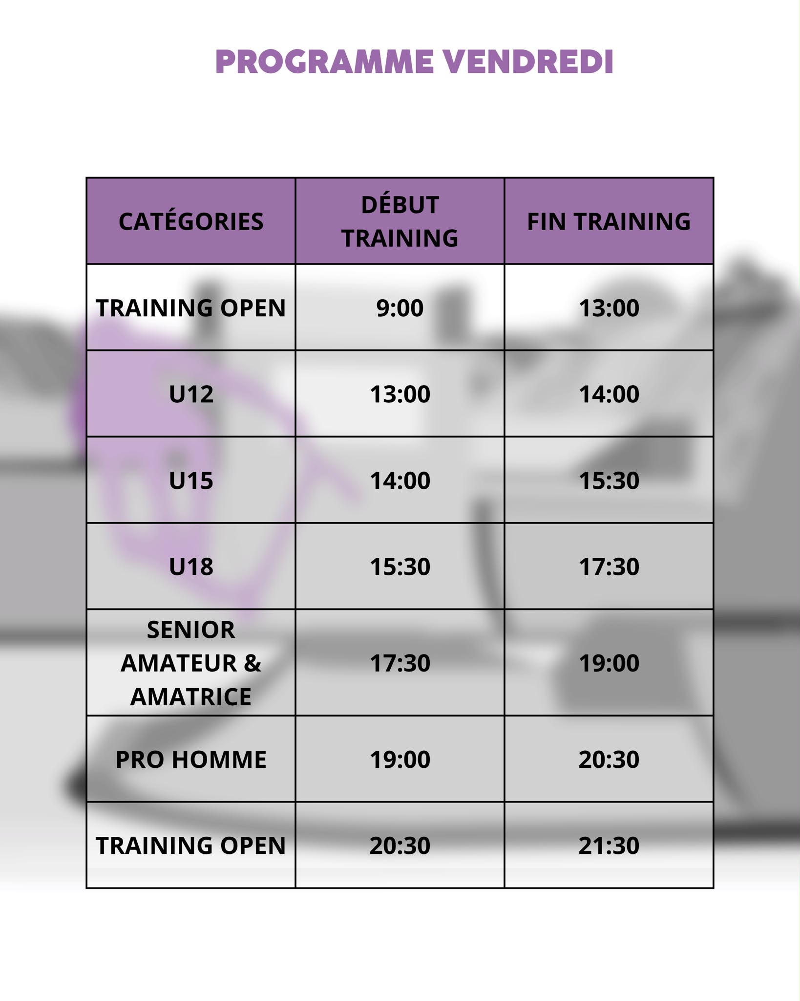 Programme vendredi Bellegrave Scooter Contest
